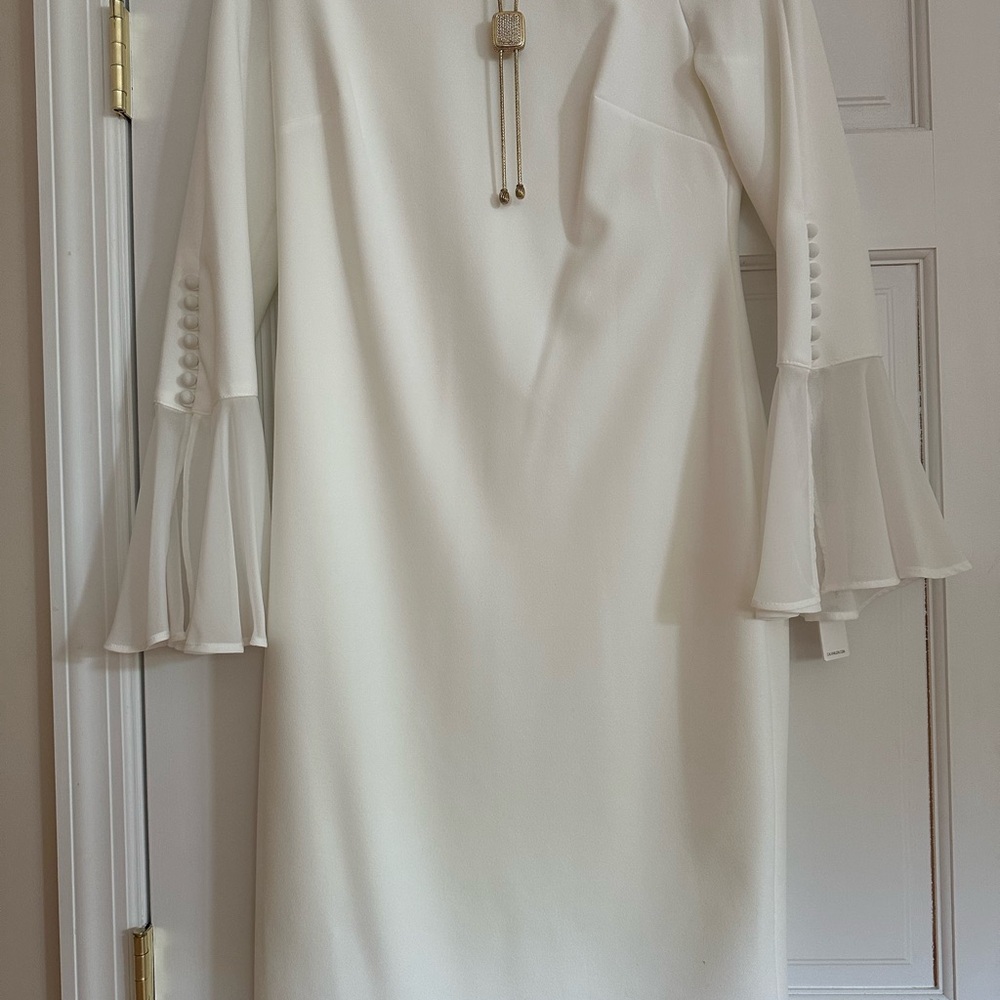Elegant and classy Calvin Klein white sheath dress